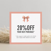 Elegant Pastel Ribbon Shop Next Purchase Coupon