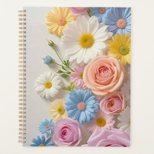 Elegant Pastel Rose Garden: Wallet Case Planner