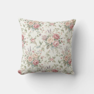 Elegant Pastel Roses Shabby Chic Cushion