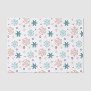 Elegant Pastel Snowflake Pattern Tissue Paper