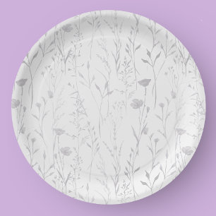 Elegant Pastel Spring Boho Wildflower Paper Plate