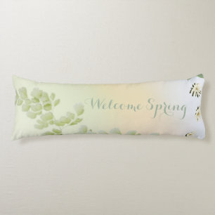 Elegant Pastel Spring Botanical Fern & Floral Body Cushion