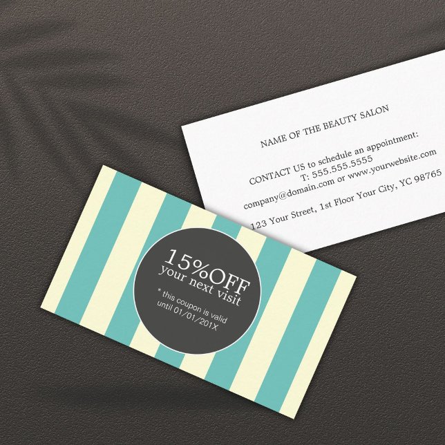 Elegant Pastel Stripes Black Beauty Coupon (Creator Uploaded)