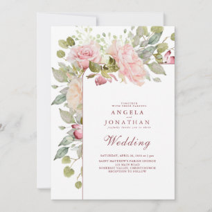 Elegant Pastel Summer Floral Wedding Invitation
