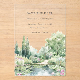 Elegant Pastel Summer Garden Wedding Acrylic Invitations