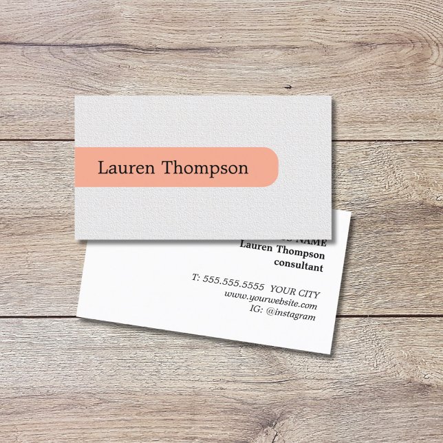 Elegant Pastel Texture White Pastel Consultant Business Card (Creator Uploaded)