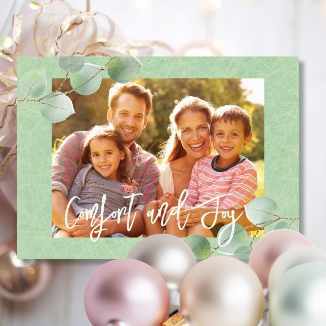 Elegant Pastel Traditional Eucalyptus Christmas Card (Creator Uploaded)