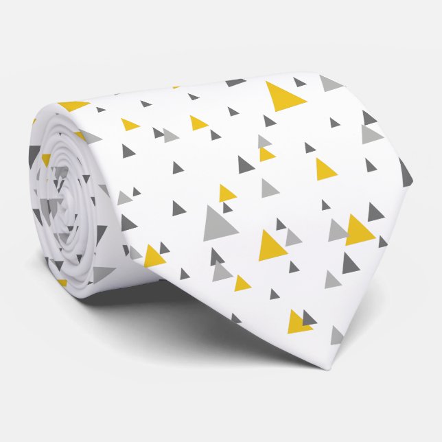 Elegant Pastel Triangles Modern Geometric Pattern Tie (Rolled)