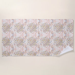 Elegant Pastel Vintage Floral Arch Wedding Beach Towel
