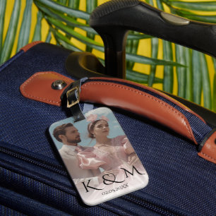Elegant Pastel Vintage picture Wedding Luggage Tag