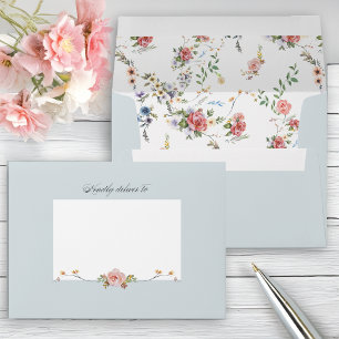 Elegant Pastel Watercolor Boho Floral  Envelope