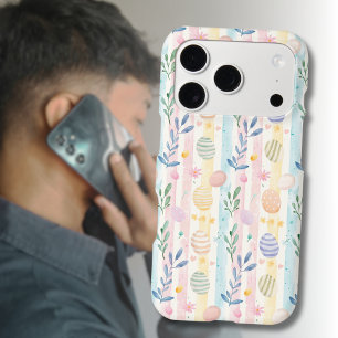 Elegant Pastel Watercolor Easter Stripes Eggs