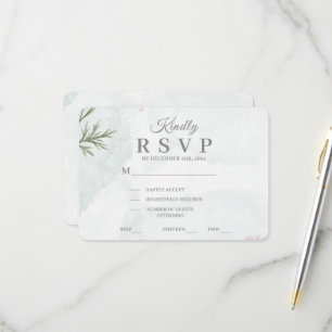 Elegant Pastel Watercolor Floral Wedding  RSVP Card