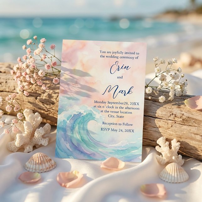 Elegant Pastel Watercolor Invitation | Soft Blush  (#pastelinvitation #watercolorinvite #weddinginvitation #minimalinvite #elegantdesign #softcolors )