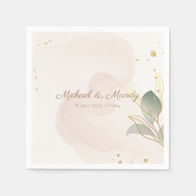 Elegant pastel watercolor napkin (Front)