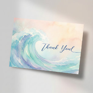 Elegant Pastel Watercolor Soft Blush thank you RSVP Card
