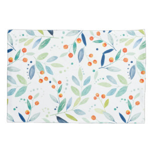 Elegant Pastel Watercolors Botanical Pattern Pillowcase