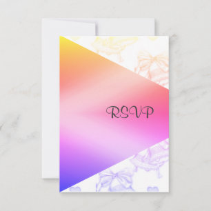 ELEGANT Pastel WEDDING BELLS RSVP Card