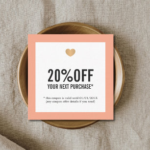 Elegant Pastel White Faux Gold Heart Salon Coupon