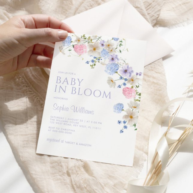 Elegant Pastel Wildflower Baby in Bloom Shower  Invitation (Creator Uploaded)