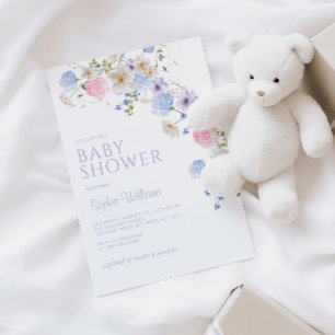 Elegant Pastel Wildflower Baby Shower Invitation