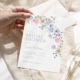 Elegant Pastel Wildflower Bridal Shower Invitation