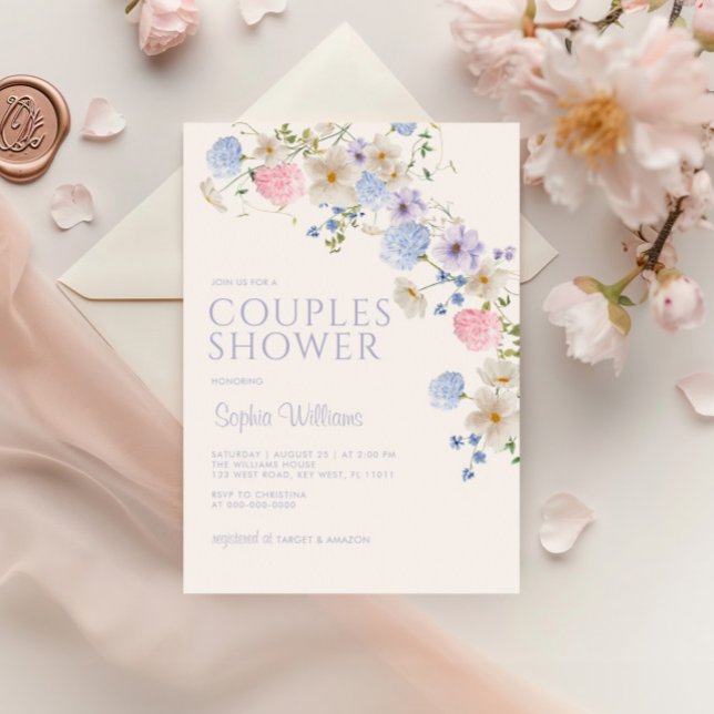 Elegant Pastel Wildflower Couples Shower Invitation (Creator Uploaded)