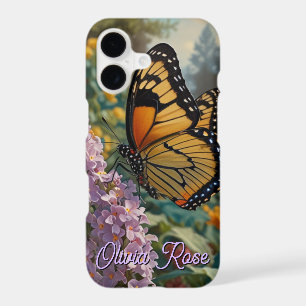 Elegant pastel wildflower garden with butterfly