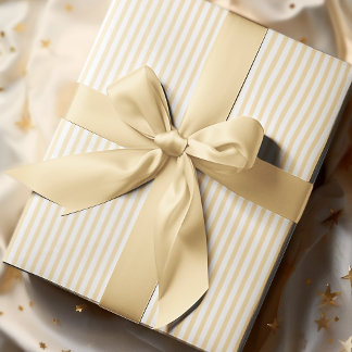 Elegant Pastel Yellow and White Thin Stripes Wrapping Paper