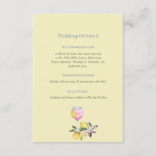 Elegant Pastel yellow Lemons information Details Enclosure Card