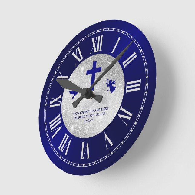 Elegant Pastor Appreciation Gift Church Round Clock (Angle)