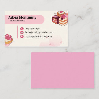 Elegant Pastry Chef Business Card – Custom Contact