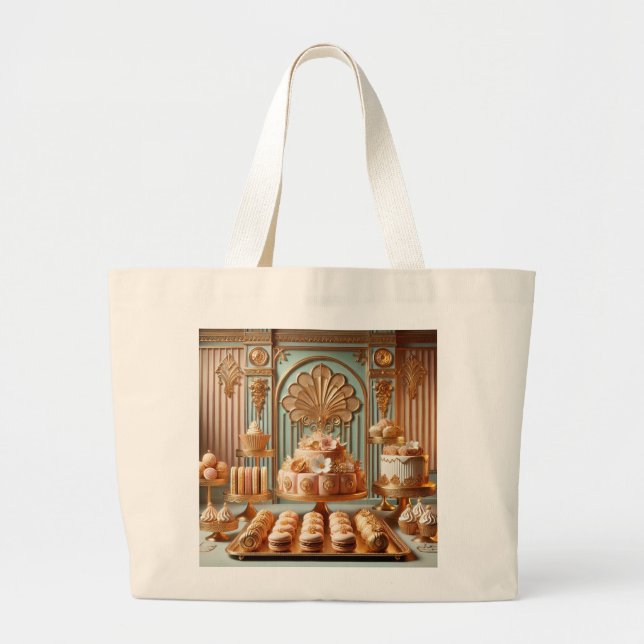 Elegant Pastry  Large Tote Bag (Front)