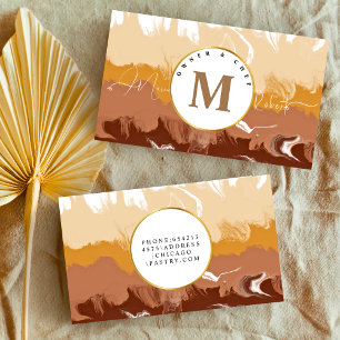 elegant Patisserie cream chocolate Chef brown Business Card