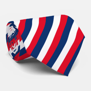 Elegant Patriotic Blue White Red Flag Striped  Tie