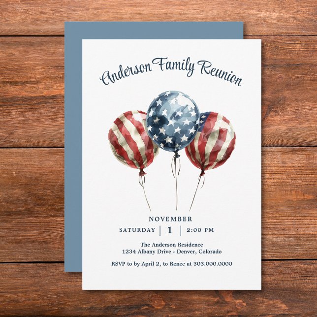 Elegant Patriotic Family Reunion Invitation (Creator Uploaded)