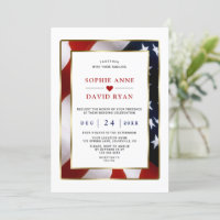 Elegant Patriotic Military Gold USA Flag Wedding