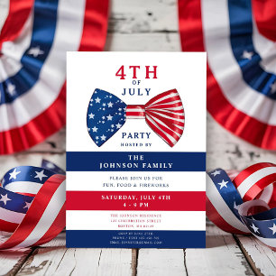 Elegant Patriotic Red White Blue 4th Of July Party Invitation