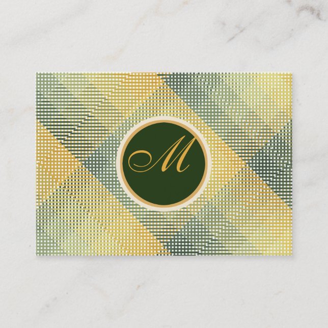 Elegant Pattern Green Business Card (Front)