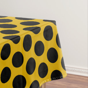 Elegant Pattern Mustard Yellow And Black Dot Tablecloth