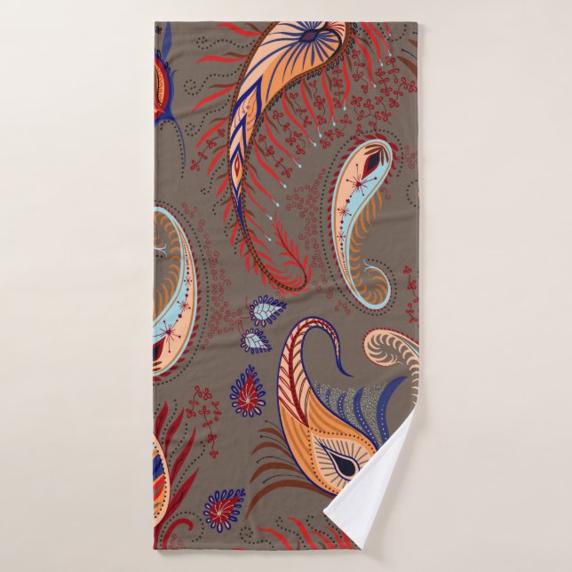 Elegant pattern. paisley illustration.  bath towel (Bath Towel)