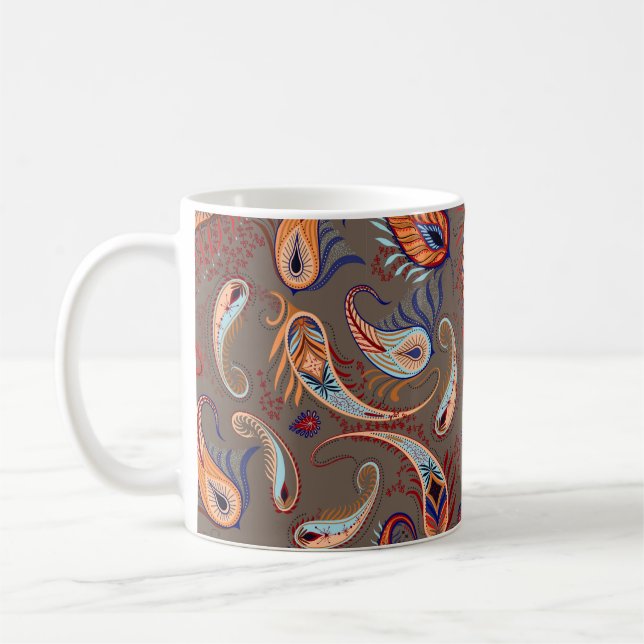 Elegant pattern. paisley illustration.  coffee mug (Left)