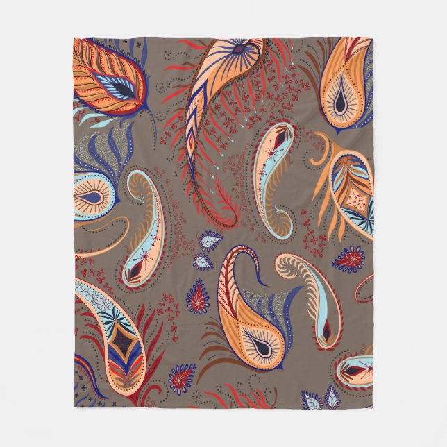 Elegant pattern. paisley illustration.  fleece blanket (Front)