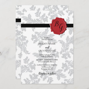 Elegant Pattern & Wax Seal Wedding Invitations