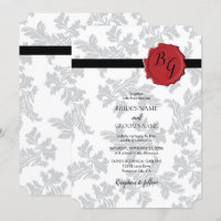 Elegant Pattern & Wax Seal Wedding Invitations