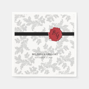 Elegant Pattern & Wax Seal Wedding Napkin