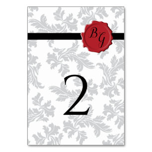 Elegant Pattern & Wax Seal Wedding Table Number