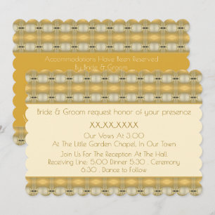 Elegant Patterned Gold And Cream Invitation