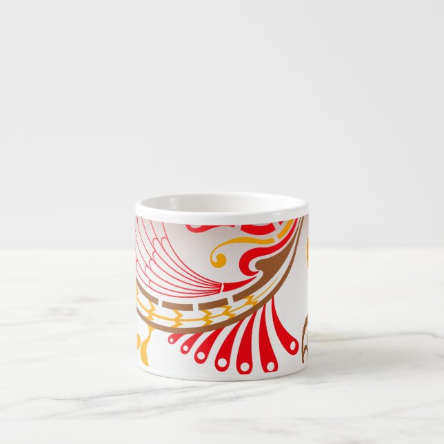 Elegant Patterned Porcelain Espresso Cup (Front)