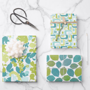 Elegant Patterns Aqua Teal Blue Apple Green Wrapping Paper Sheet